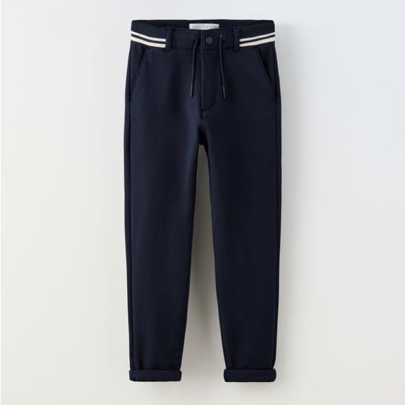 Zara Ribbed Pants with Adjustable Waist - Picture 1 of 8